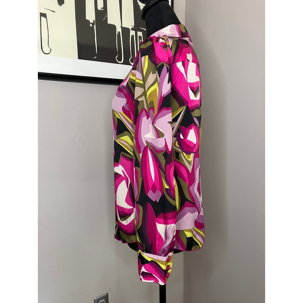 Missoni For Target Geometric Long Sleeve Button Down Blouse Boho Career Xsmall - Picture 2 of 6
